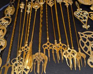 Brass toasting forks