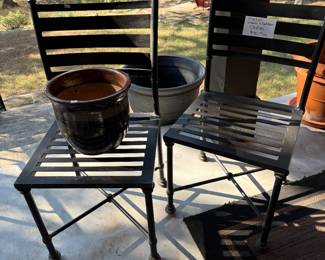 6 metal chairs