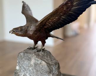 Franz Bergmann cold painted bronze eagle 1920s