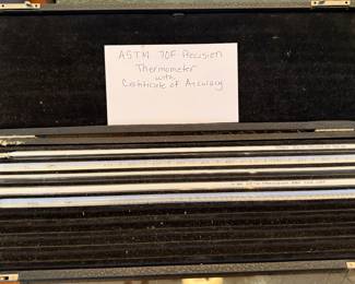 ASTM 70F Precision Thermometers with Certificate of Accuracy