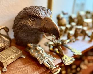 Vintage brass eagle head
