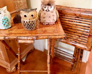 Vintage bamboo TV Stands / trays / side table