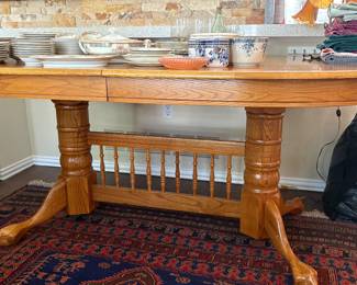 6’ x 42” oval oak dining table