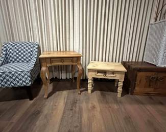 tables and white blue chair