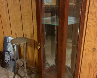 Display Case and Vintage Plant Stand