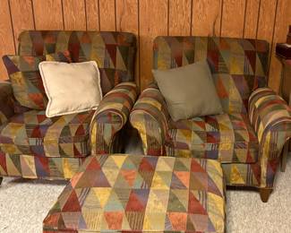 Side Chair Set with Ottoman