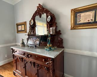 Victorian and marble hutch