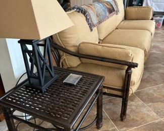 Indoor/ outdoor sofa and end tables