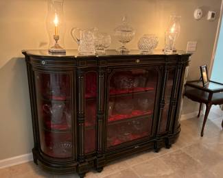 Stunning antique Victorian ebonized credenza