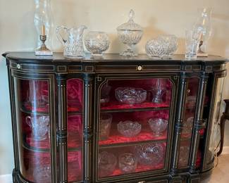 Stunning antique Victorian ebonized credenza