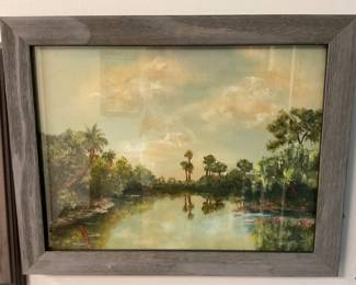  Sophia F. Agendas, Oil on Canvas, “Port St. Lucie River”, Signed and Dated 1992.