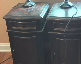 Pair Of Hooker Brand Bedside Tables And Lamps