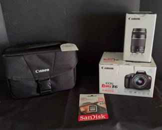New In Box Canon Eos Rebel T6 Camera And Accessories 