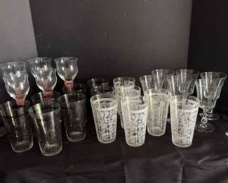 Fosotria 8 Piece Crystal , 6 Piece Rose Stem Glasses , 13 Glasses 