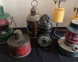 Vintage Railroad Lanterns Candle Holders Oil Burners 