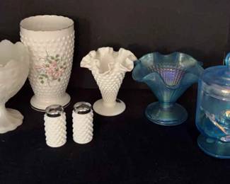Fenton And Milk Glass Decor