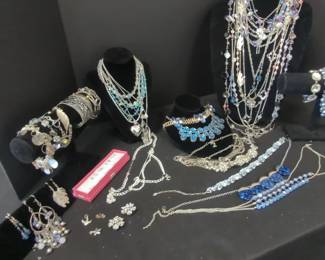 Silver And Blue Toned Costume Jewelery