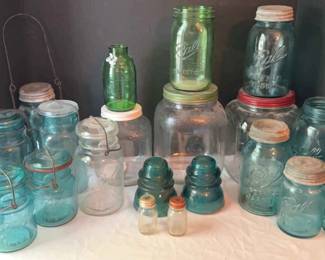 Ball Mason Jars,Electric Insulators, Vintage Jars