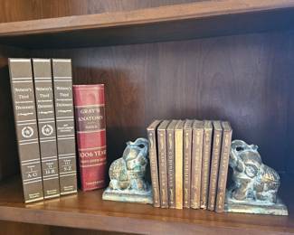 Webster’s Third New International Dictionary 3 Volumes + Gray’s Anatomy 100th Year Antique Shakespeare Booklovers