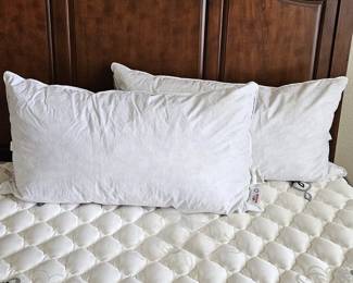  Set of Two King Sized Pacific Coast Goose Down Feather Pillows in Like-New Condition!