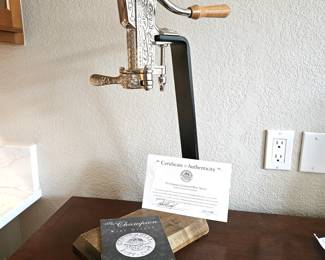 Rogar Champion Centennial Wine Opener w/ COA & Booklet – Cast Metal, Wood Handle