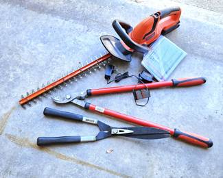 Black & Decker Hedge Trimmer with Rechargeable Battery Plus Tree and Hedge Trimmers