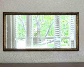 Antique Wall Mirror that can be Hung either Way - 27" x 14" in a Gilded Wood Frame