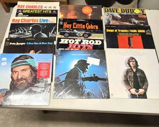  Assorted Vintage Vinyl Record Albums: Willie Nelson, Kris Kristofferson, Ray Charles, Johnny Cash & More
