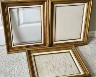 Lot of Three Vintage Frames, Each Holds about an 11 x 14 Photo. Each with Glass, Ready to Hang