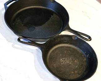 Two Pre-Owned LODGE Brand Cast Iron Skillets 8" and 12"