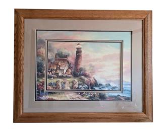 James Lee Framed Cottage Lighthouse Print