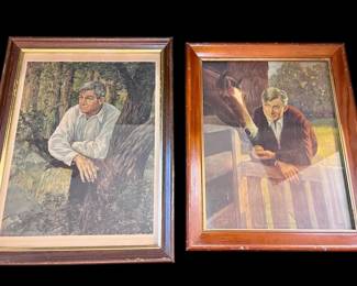 Western Themed Will Rogers Portrait W Frames