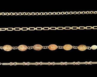 Four Sterling Silver Bracelets 58.85g Total