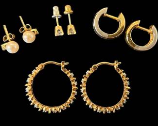 14k Gold Diamond Earrings 13.86g Total