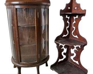 Two Vintage Wood Decorative Shelves