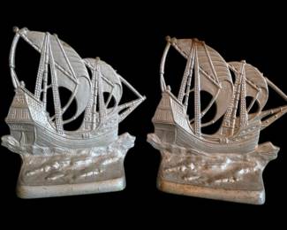 Cast Iron Ship Bookends