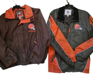 Two Cleveland Browns Sports Jackets Mens Size Large