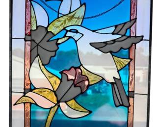 Stained Glass Bird Window Hanging