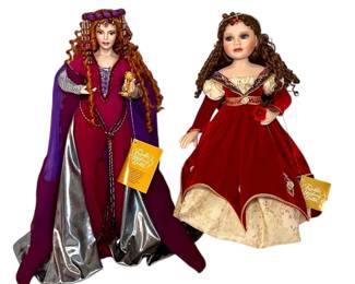 Queen Morgan Le Fay Little Juliet Porcelain Dolls By Franklin Mint