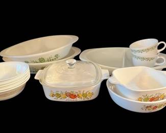 Spring Blossom Cups, Corning Ware Baking Dishes Milk Glass Dishes