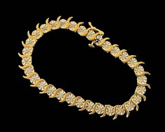 001 10k Gold Diamond Tennis Bracelet 11.36g