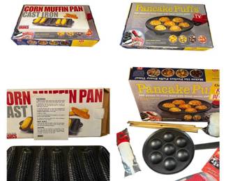 Cast Iron Corn Muffin Pan Pancake Puffs Kit