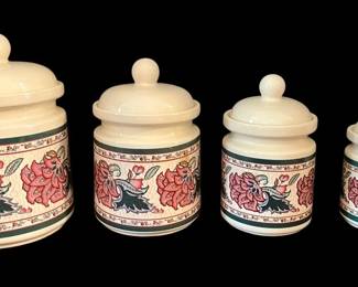 Vintage Floral Ceramic Kitchen Canister Set