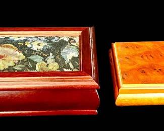 Two Vintage Wooden Trinket Boxes