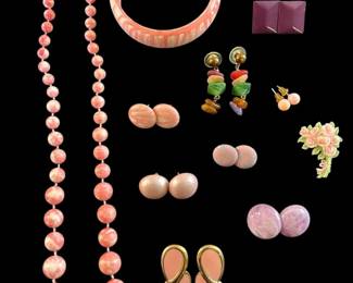 Peachy Pink Purple Costume Jewelry