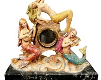 Fontanini Depose Italy WindUp Mermaid Mantel Clock W O Actual Clock