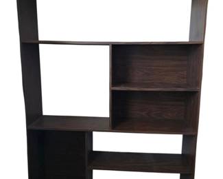 Vintage Brown Asymmetrical Bookcase Display Shelf