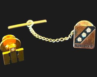 14k Gold GoldFilled Pins with Diamonds 7.22g Total