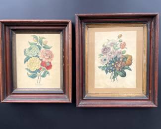 19 AntiqueBotanicalArtinHandcraftedWoodFrames