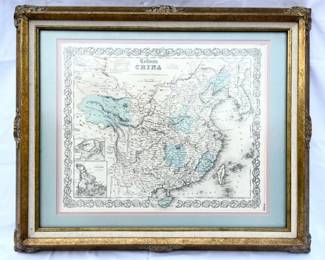 73 AntiqueColton1855MapofChinainFrame